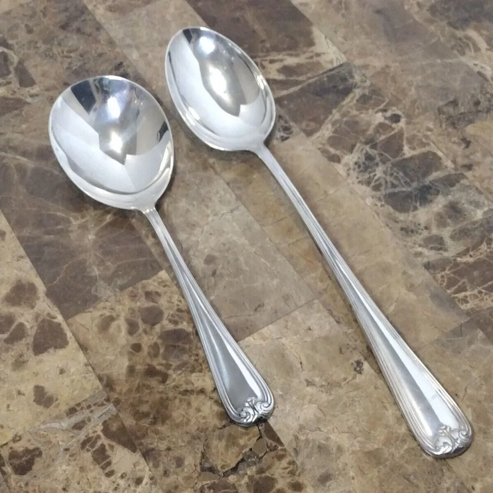 Gorham Heritage Silver Plate Serving Spoons ITALY Casserole Dining 10-13 inch